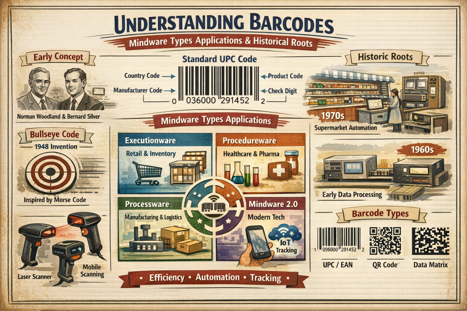 Understanding Barcodes with Mindware Types Applications and Historical Roots